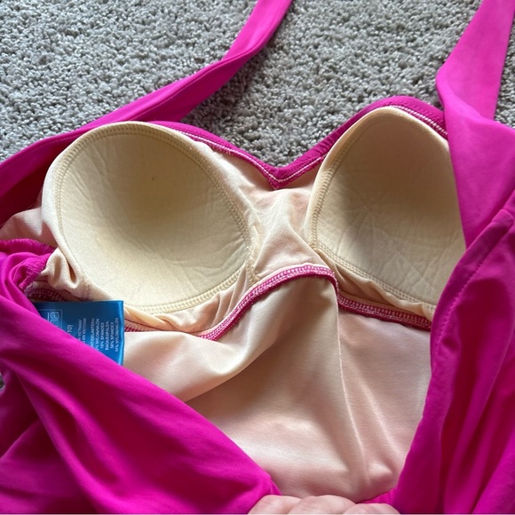 Catalina Suddenly Slim Hot Pink Slimming One Piece Swimsuit Size Medium 8-10 - Picture 9 of 9